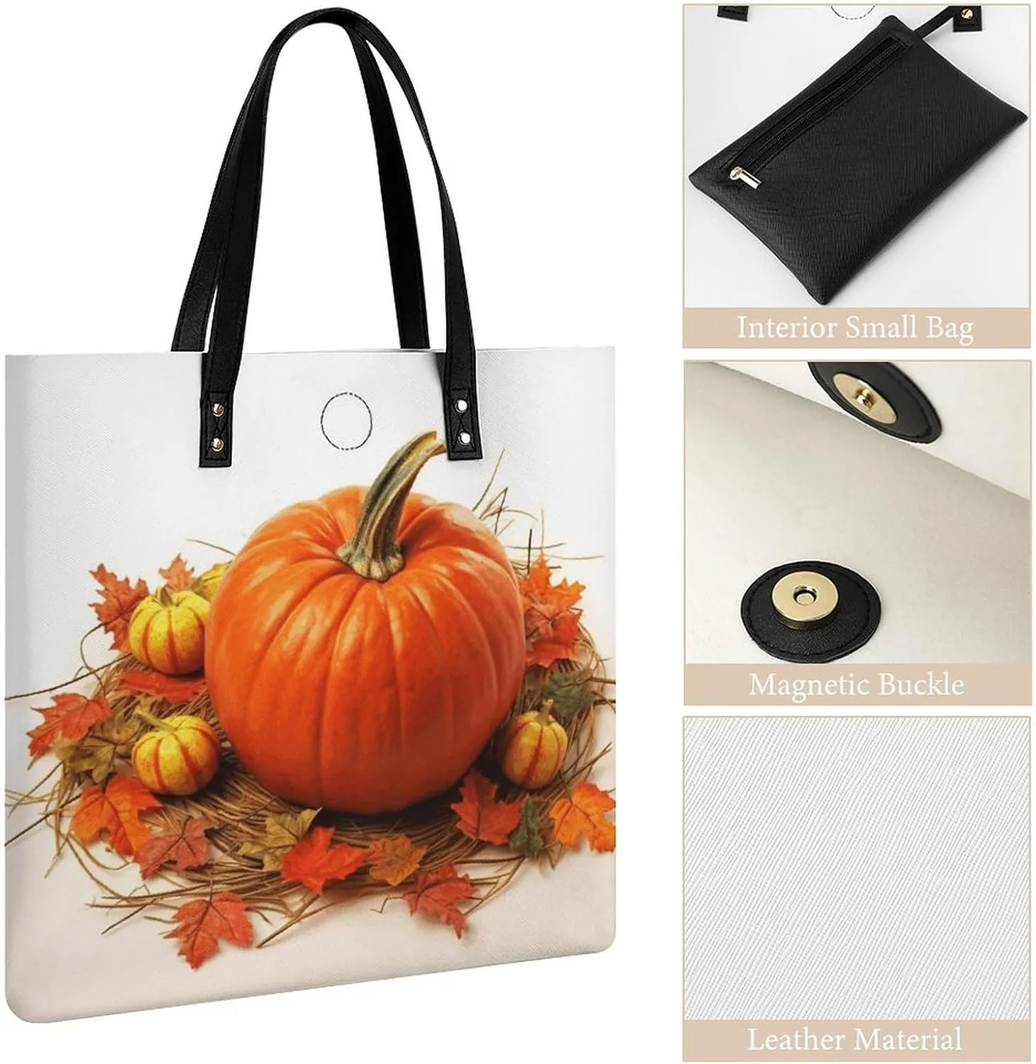Leather Handbag for Women Tote Bag with Magnetic Buckle Cute Cockatiel Crossbody Bag Shoulder Bag