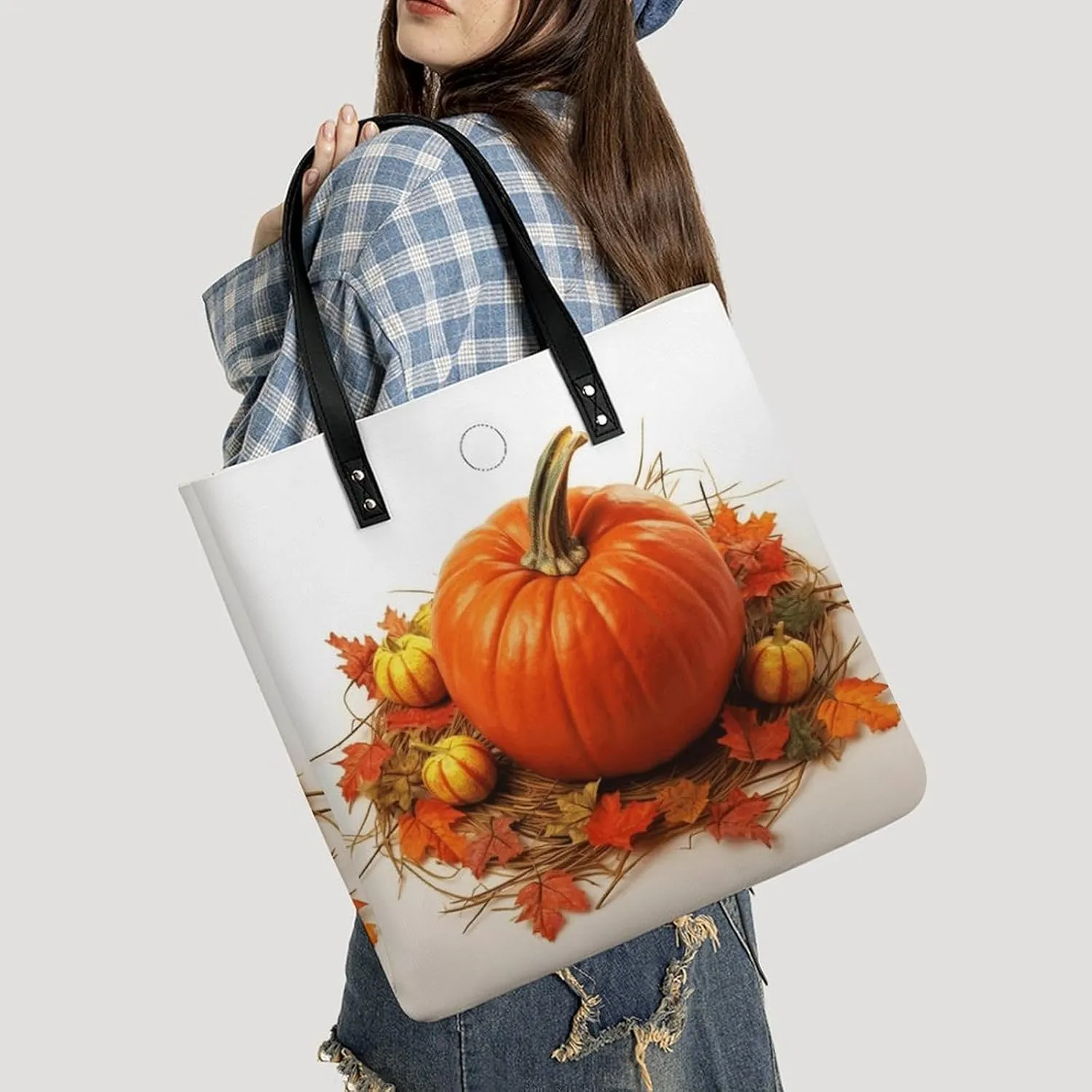 Leather Handbag for Women Tote Bag with Magnetic Buckle Cute Cockatiel Crossbody Bag Shoulder Bag