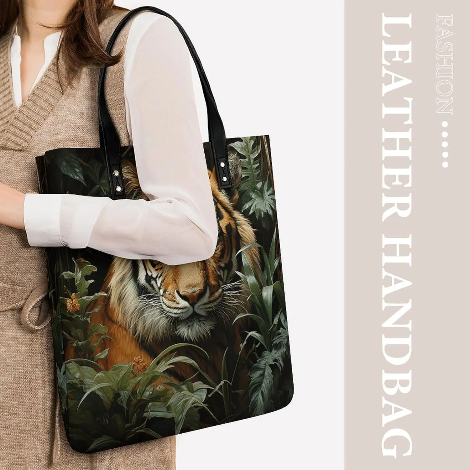 Leather Handbag for Women Tote Bag with Magnetic Buckle Egyptian Pyramids Crossbody Bag Shoulder Bags