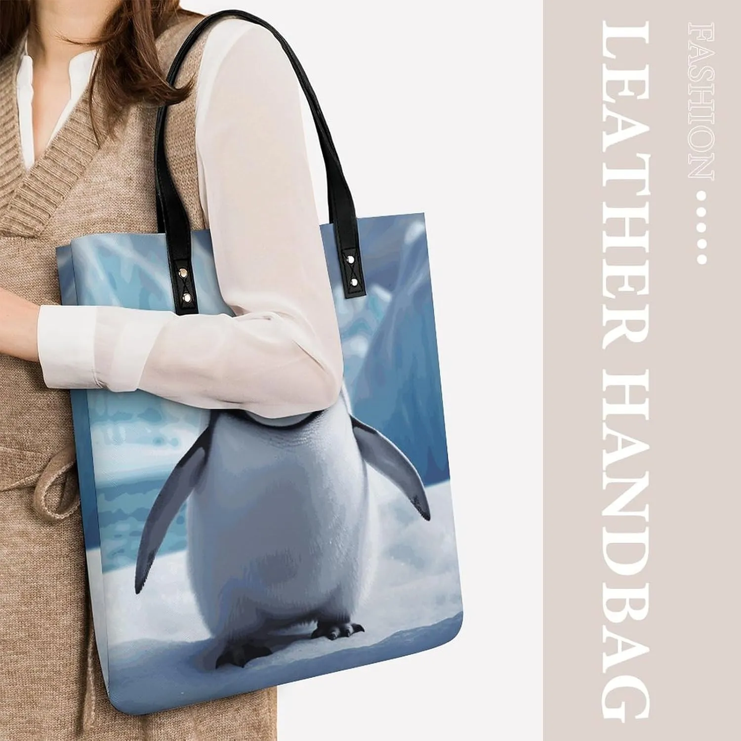 Leather Handbag for Women Tote Bag with Magnetic Buckle Egyptian Pyramids Crossbody Bag Shoulder Bags