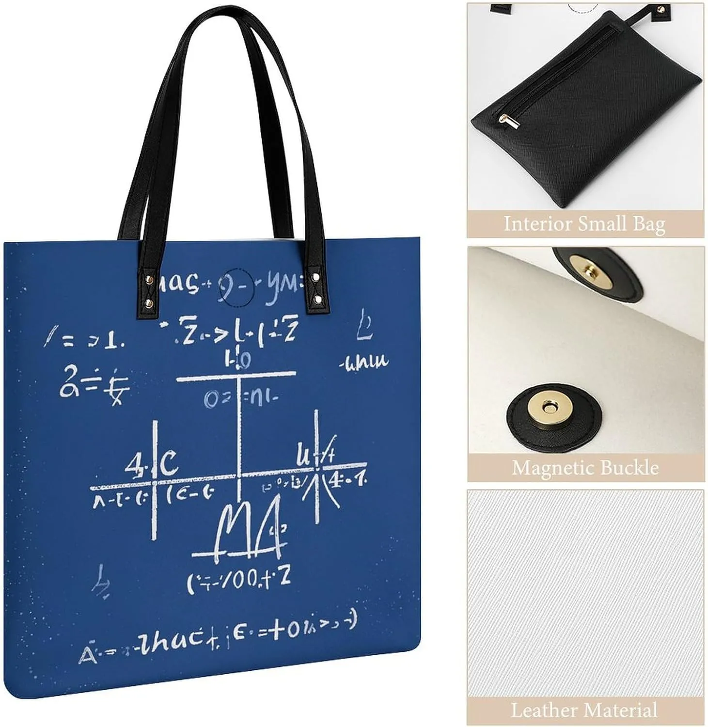 Leather Handbag for Women Tote Bag with Magnetic Buckle Egyptian Scarab Crossbody Bag Shoulder Bags
