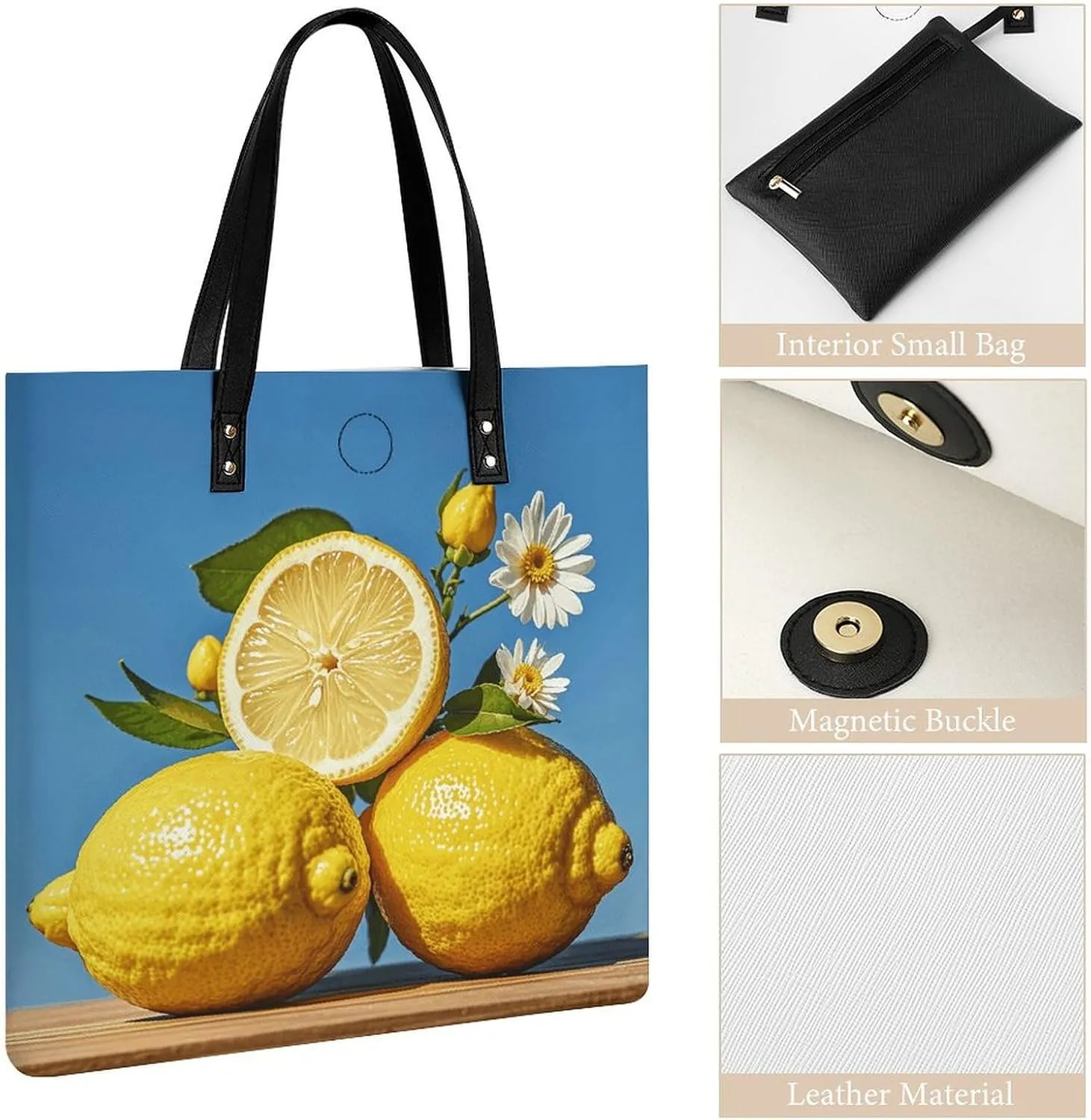 Leather Handbag for Women Tote Bag with Magnetic Buckle Explosion Firework 3D Crossbody Bag Shoulder Bags