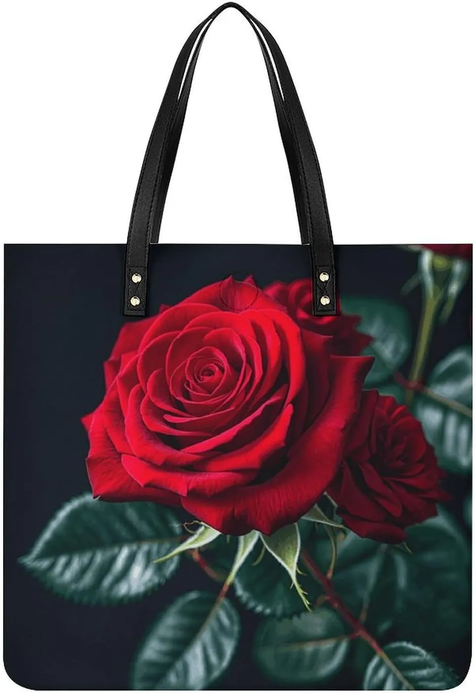 Leather Handbag for Women Tote Bag with Magnetic Buckle Flower Crossbody Bag Shoulder Bags
