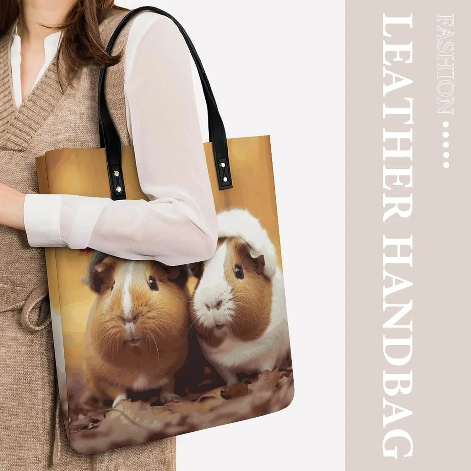 Leather Handbag for Women Tote Bag with Magnetic Buckle Kiwi Slice Crossbody Bag Shoulder Bag