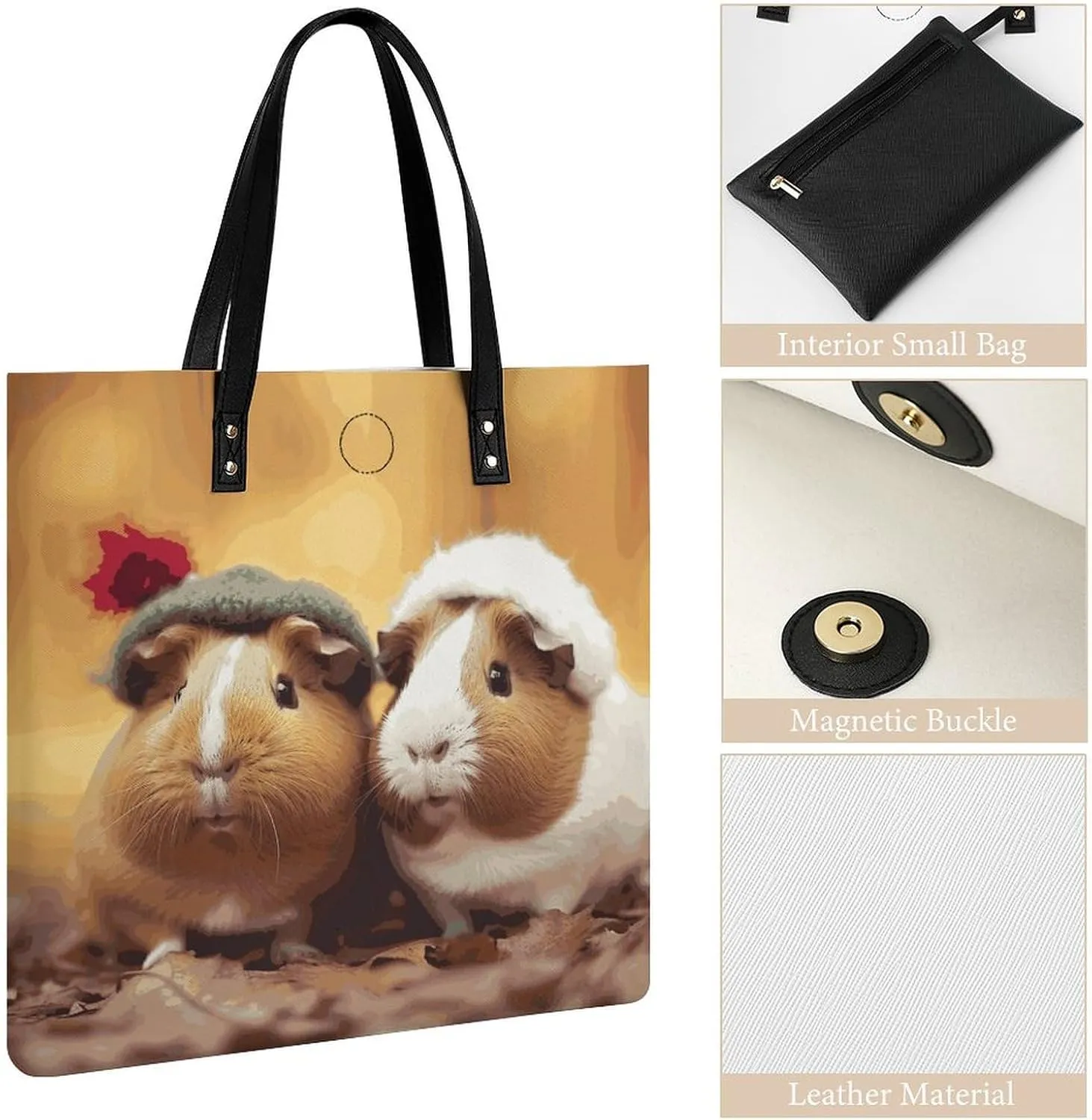 Leather Handbag for Women Tote Bag with Magnetic Buckle Kiwi Slice Crossbody Bag Shoulder Bag