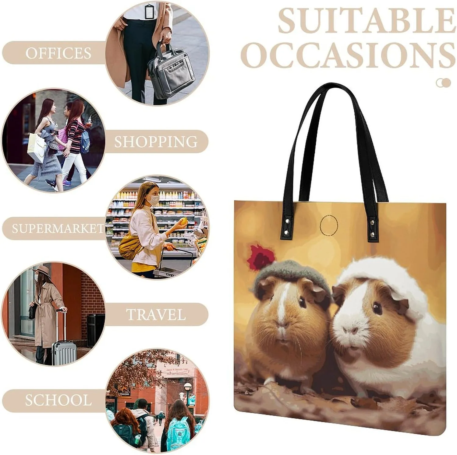 Leather Handbag for Women Tote Bag with Magnetic Buckle Kiwi Slice Crossbody Bag Shoulder Bag