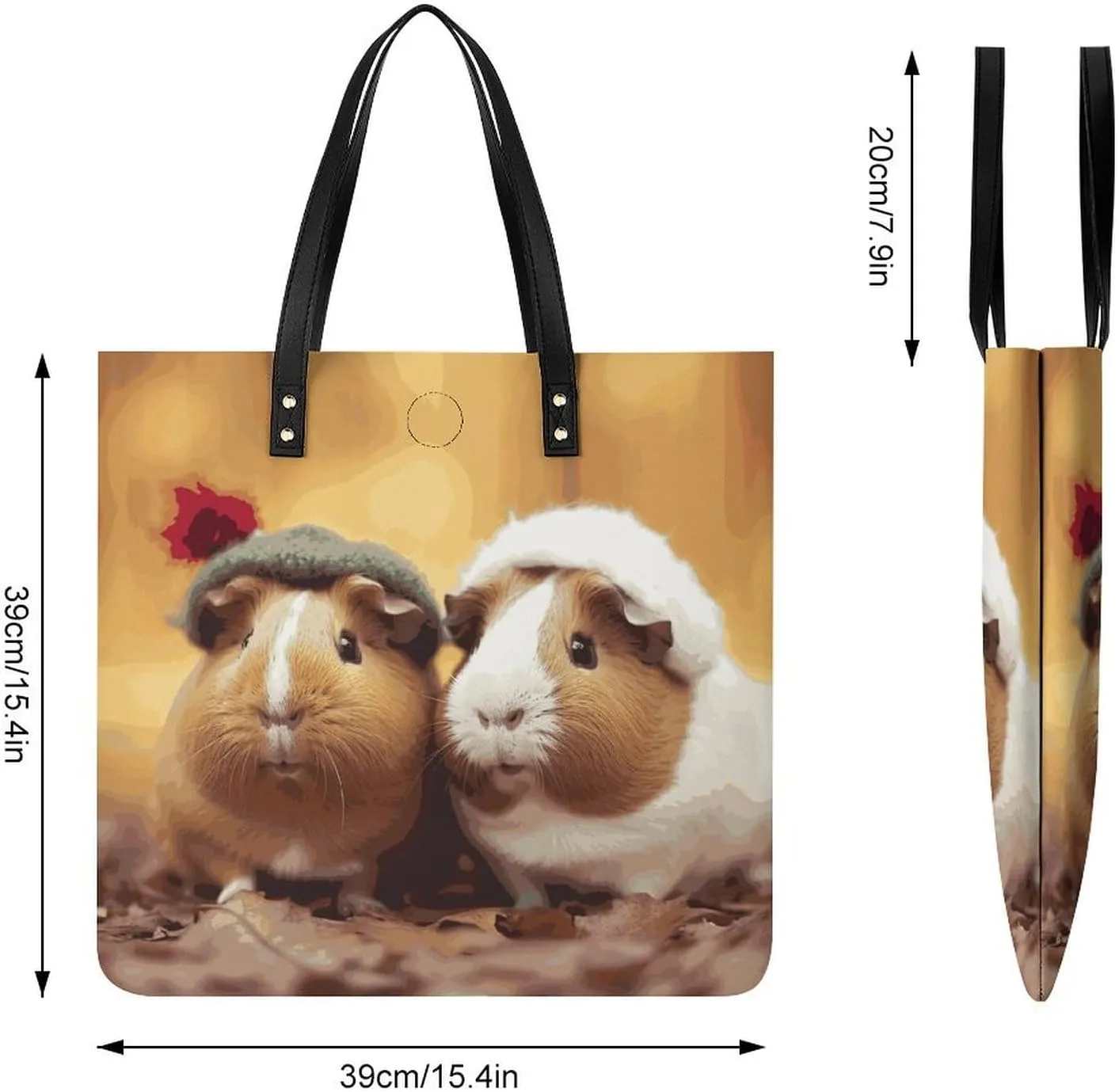 Leather Handbag for Women Tote Bag with Magnetic Buckle Kiwi Slice Crossbody Bag Shoulder Bag