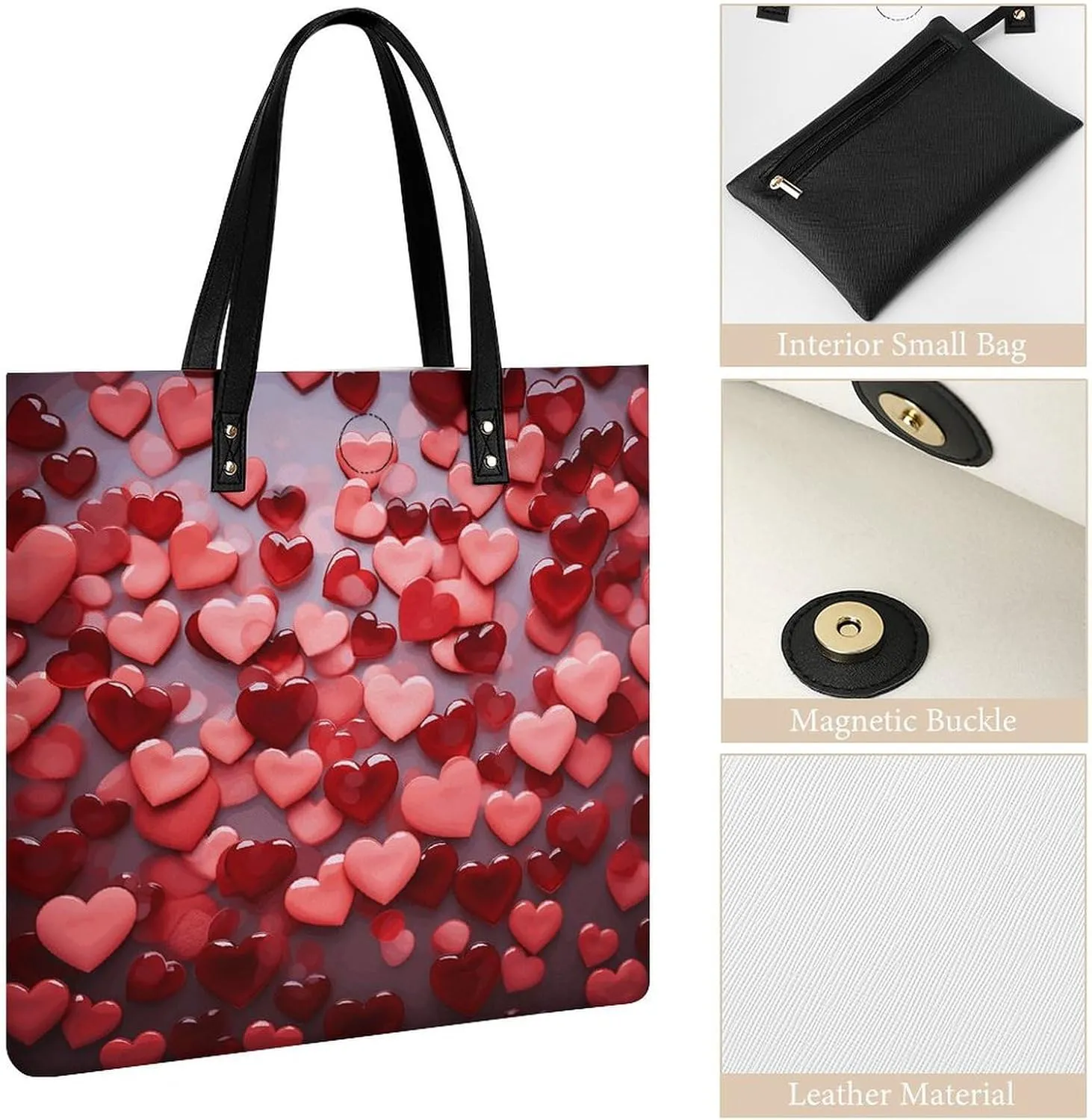 Leather Handbag for Women Tote Bag with Magnetic Buckle Peacock Pattern Crossbody Bag Shoulder Bag