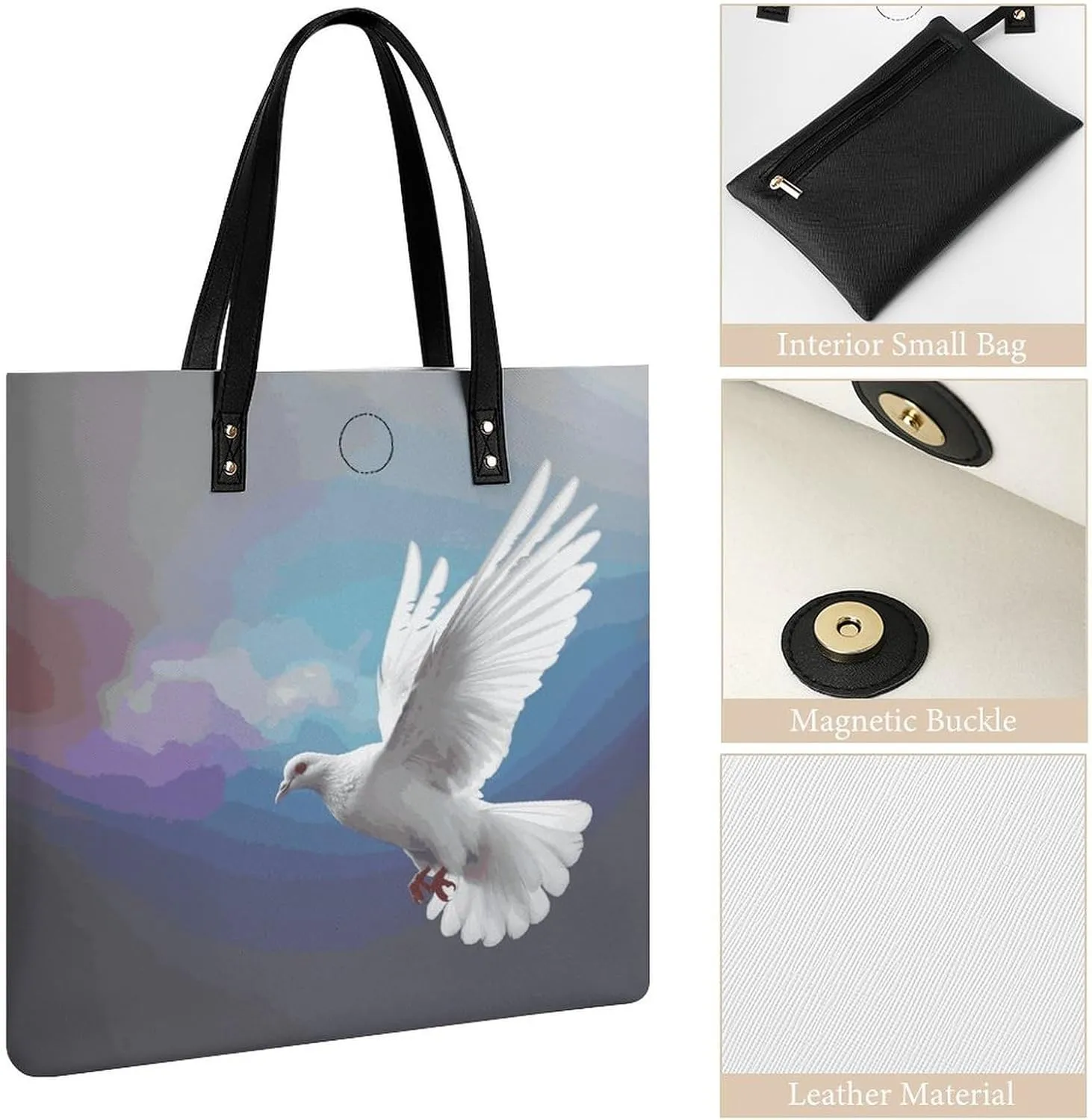 Leather Handbag for Women Tote Bag with Magnetic Buckle Rainbow Color Plaid-png Crossbody Bag Shoulder Bags