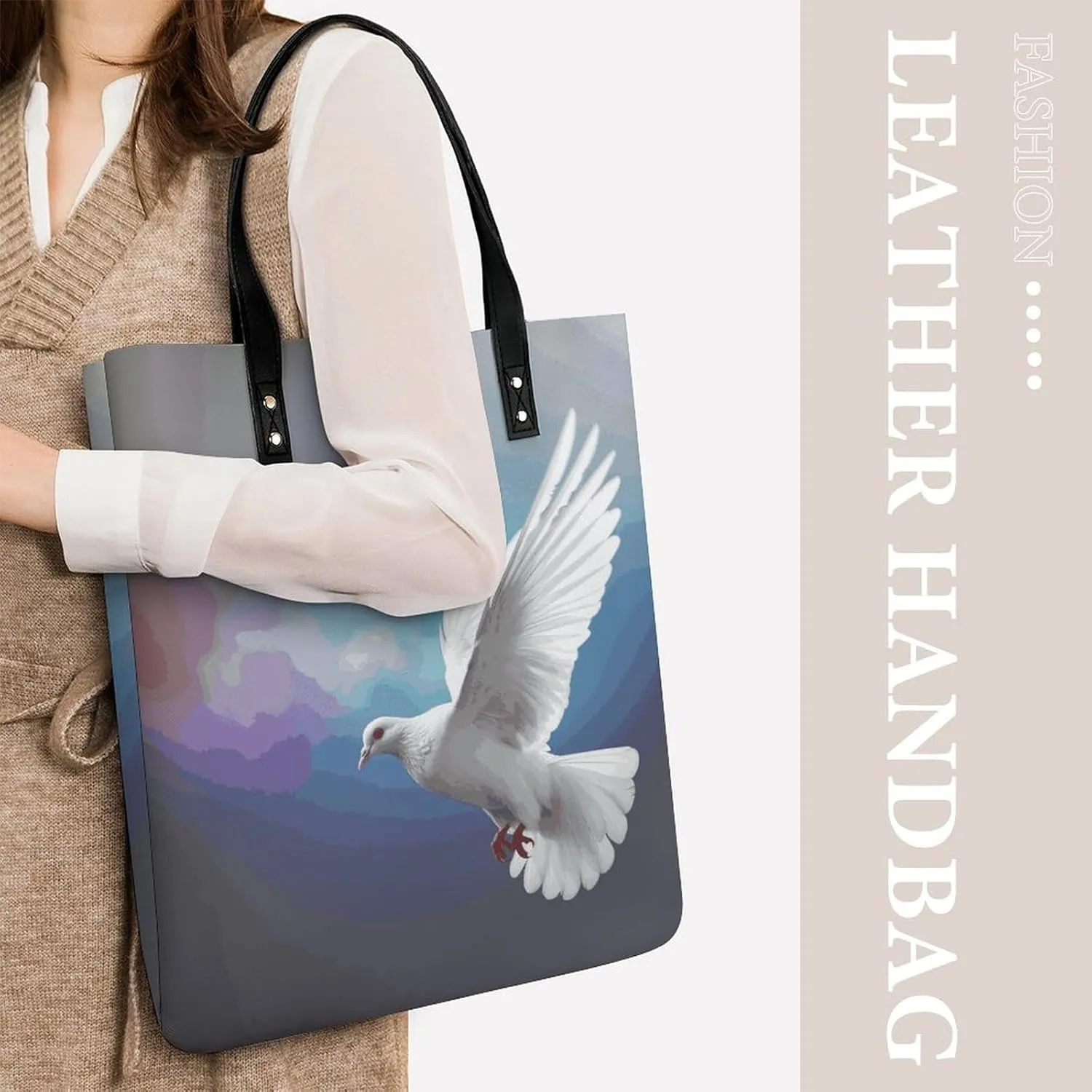 Leather Handbag for Women Tote Bag with Magnetic Buckle Rainbow Color Plaid-png Crossbody Bag Shoulder Bags