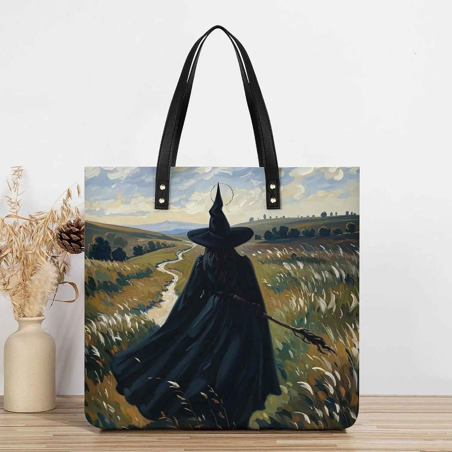 Leather Handbag for Women Tote Bag with Magnetic Buckle Vintage Octopus Crossbody Bag Shoulder Bags