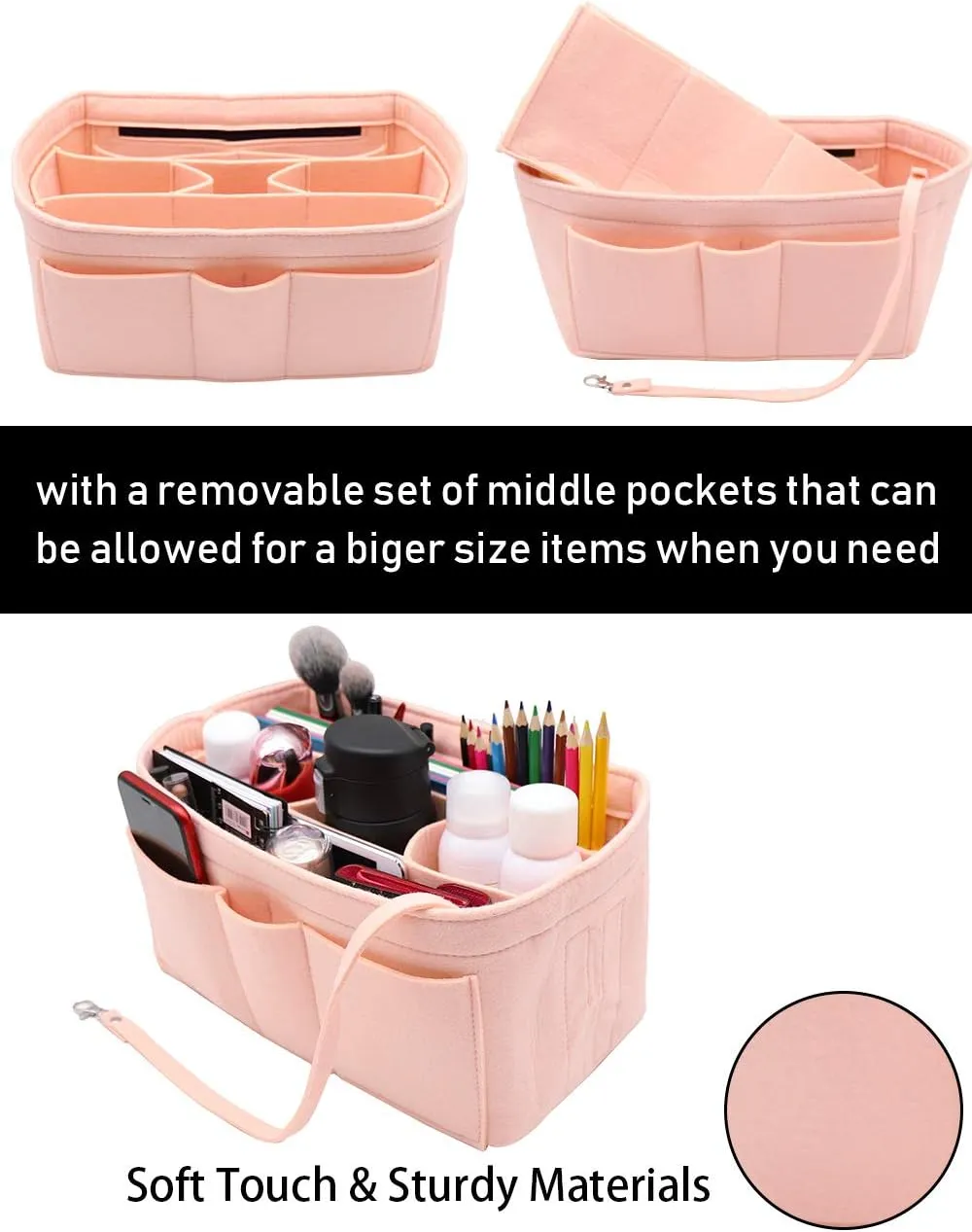 LEXSION Felt Insert Bag Organizer Bag In Bag For Handbag Purse Organizer Fits Speedy Neverful
