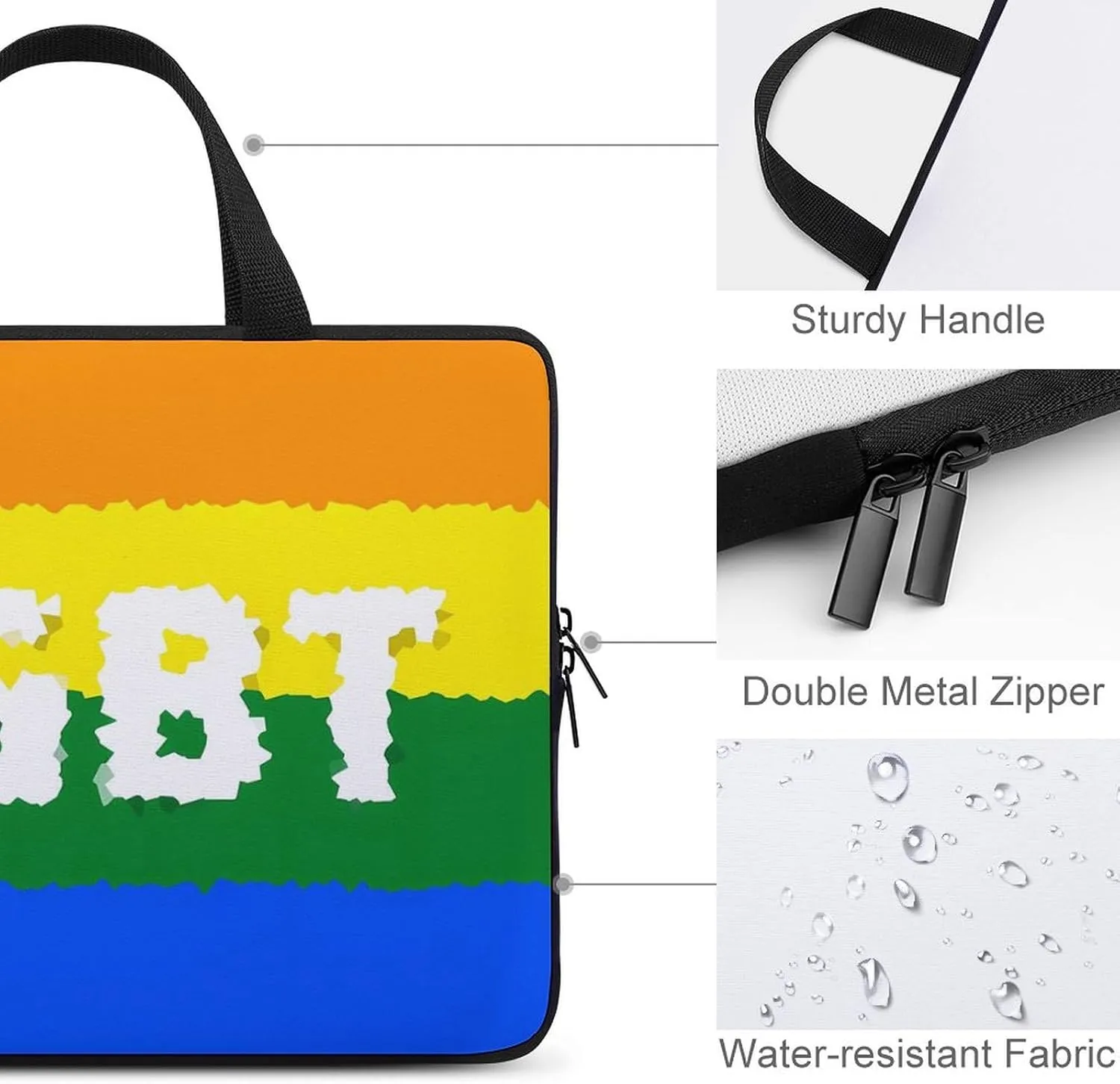 LGBT Flag Lesbian Gay Laptop Sleeve Bag Computer Protective Case Handbag Shoulder Bags