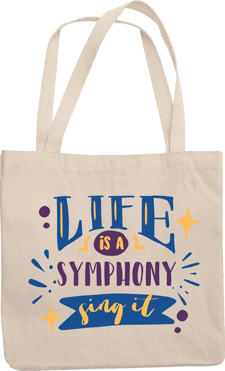 Life Is a Symphony, Sing Reusable Tote Bag & Merchandise for a Singer