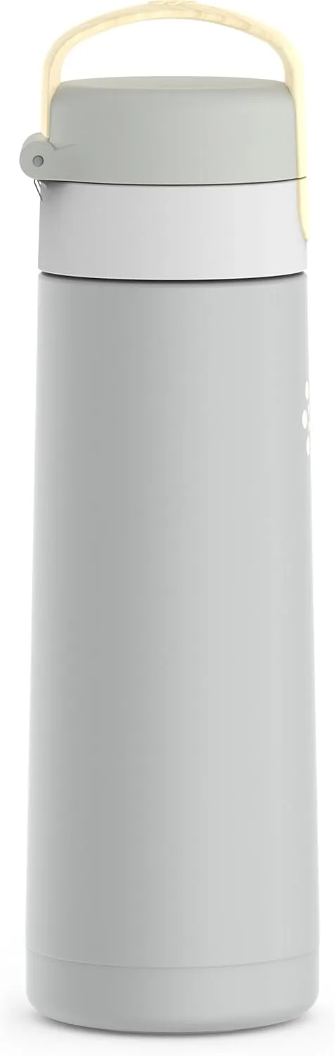 Lifefactory 20oz Stainless Steel Hydration Bottle with Spout Cap - Stone Gray