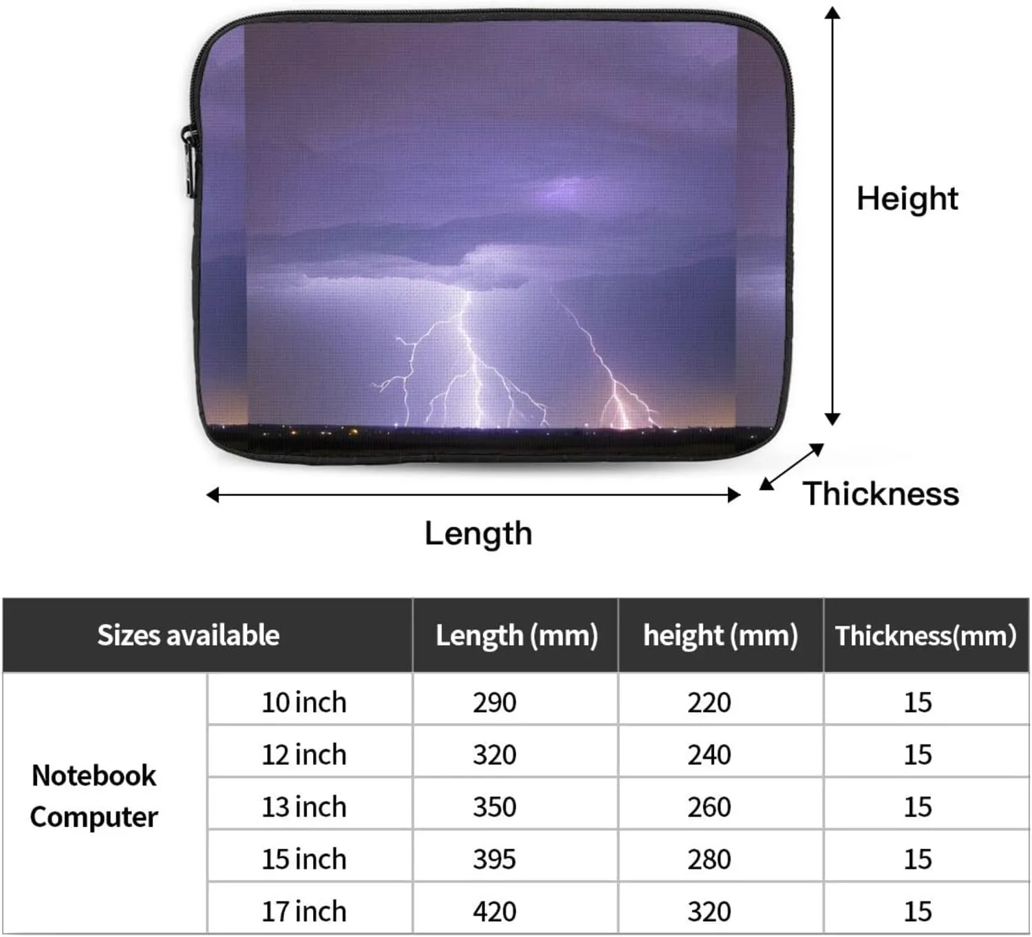 Lightning Storm Laptop Inner Bag Laptop Sleeve Case Briefcase Carrying Laptop Cover