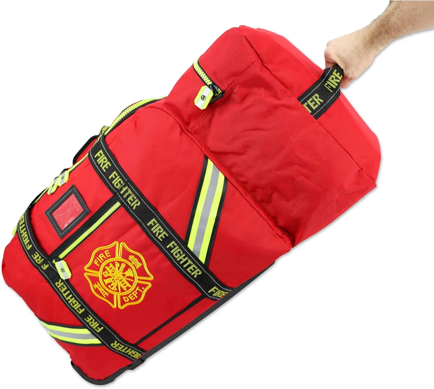 Lightning X Fireman's Value Edition XL Firefighter Step-In Turnout Gear Bag w/Wheels, Helmet Pocket & Maltese Cross for First Responder