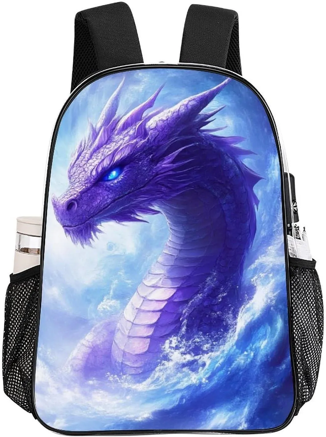 Lightweight Daypack Bookbag for Trekking Business Walking Cycling - Big Capacity Transparent Multipurpose Carry On Bag, Purple Dragon Business Computer Bag