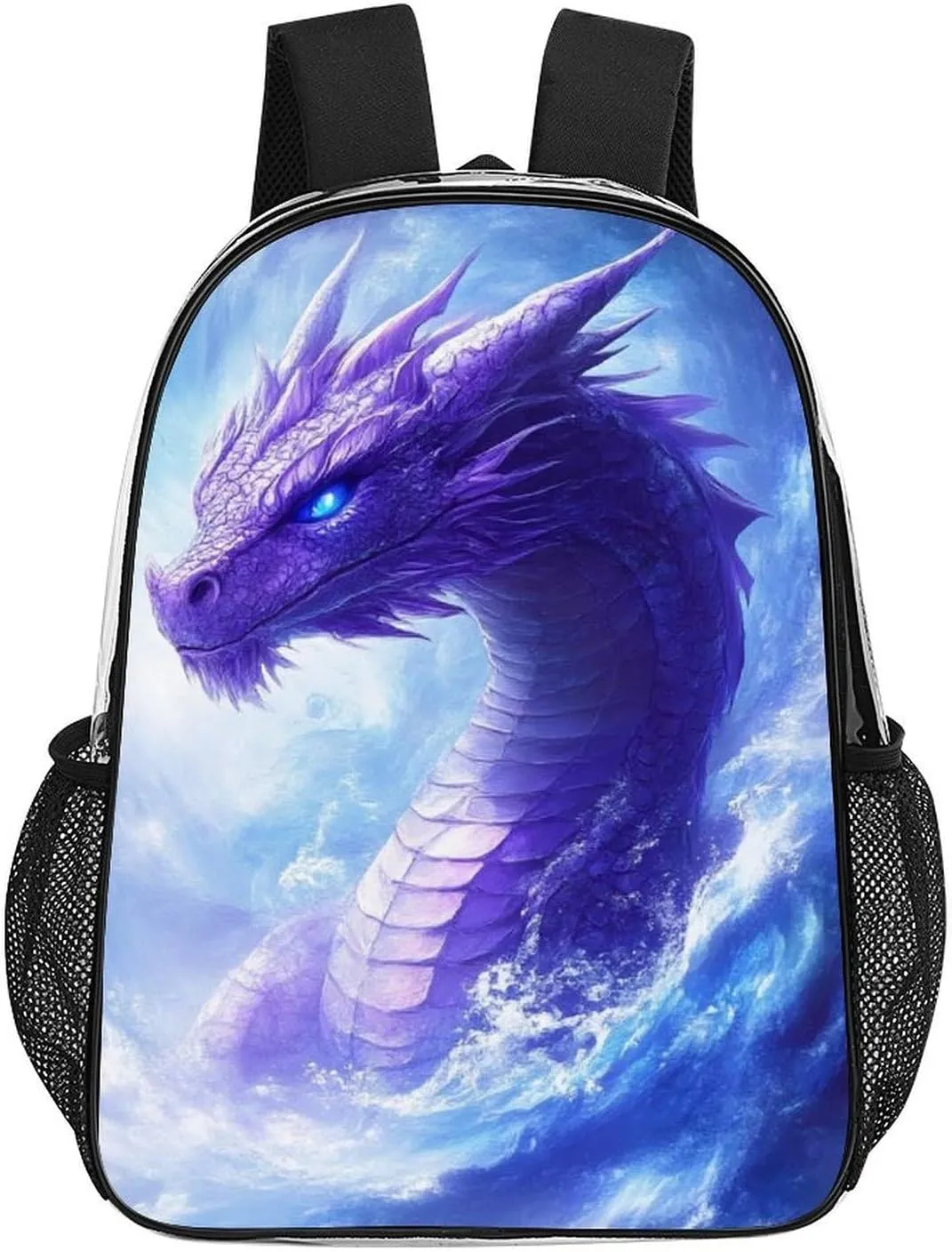 Lightweight Daypack Bookbag for Trekking Business Walking Cycling - Big Capacity Transparent Multipurpose Carry On Bag, Purple Dragon Business Computer Bag