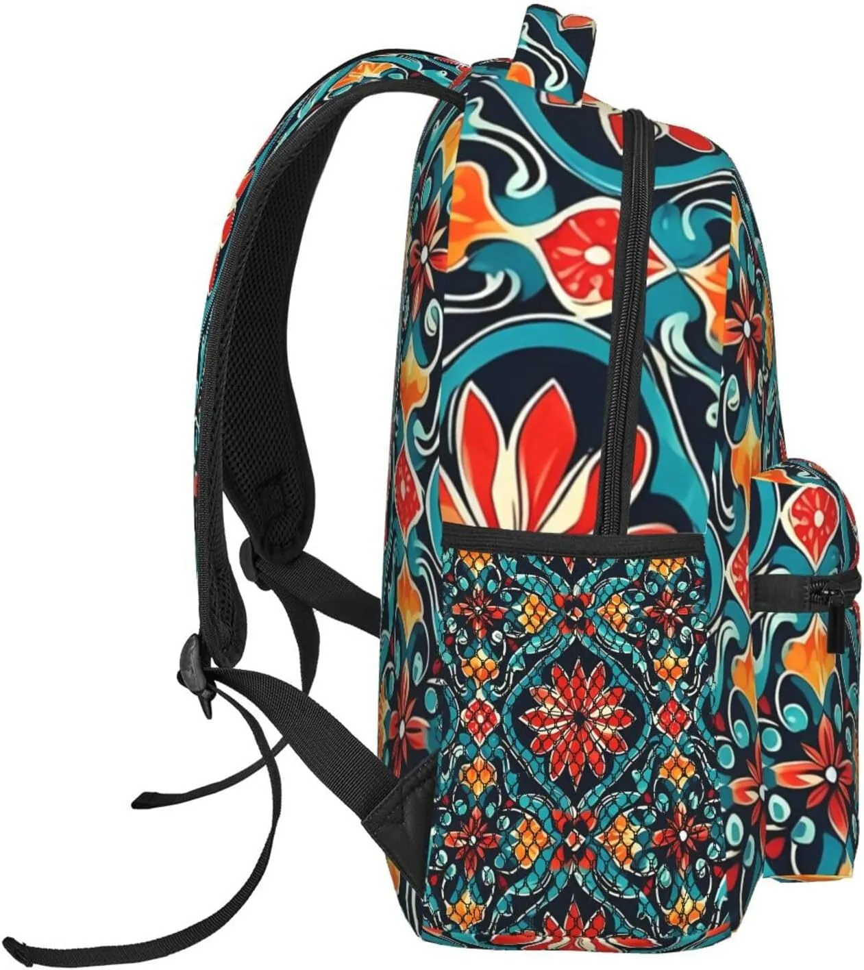 Lightweight Daypack for Camping Business Walking Cycling - Large Capacity Anti-Theft Multipurpose Bookbag, Flower Pattern Regular Distribution Design Gym Outdoor Hiking Backpack