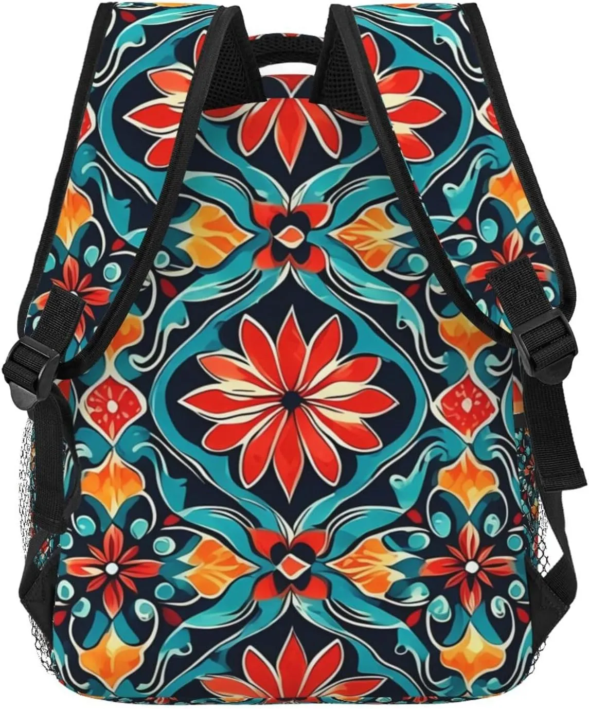 Lightweight Daypack for Camping Business Walking Cycling - Large Capacity Anti-Theft Multipurpose Bookbag, Flower Pattern Regular Distribution Design Gym Outdoor Hiking Backpack