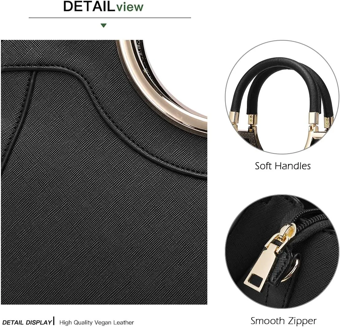 LJOSEIND Women’s Handbags Designer Purses Satchel Totes Structured Shoulder Bags