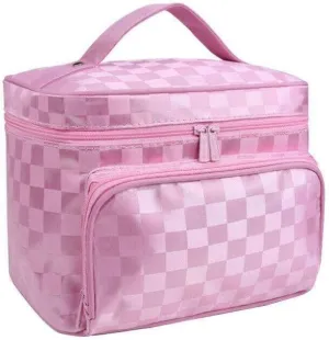 LKOP Large Travel Makeup Bag Professional Cosmetic Case Storage Handle Organizer Kit Pink Cosmetic-display-cases Makeup organizer Bathroom organizer Makeup bag Storage cabinet Bathroom storage