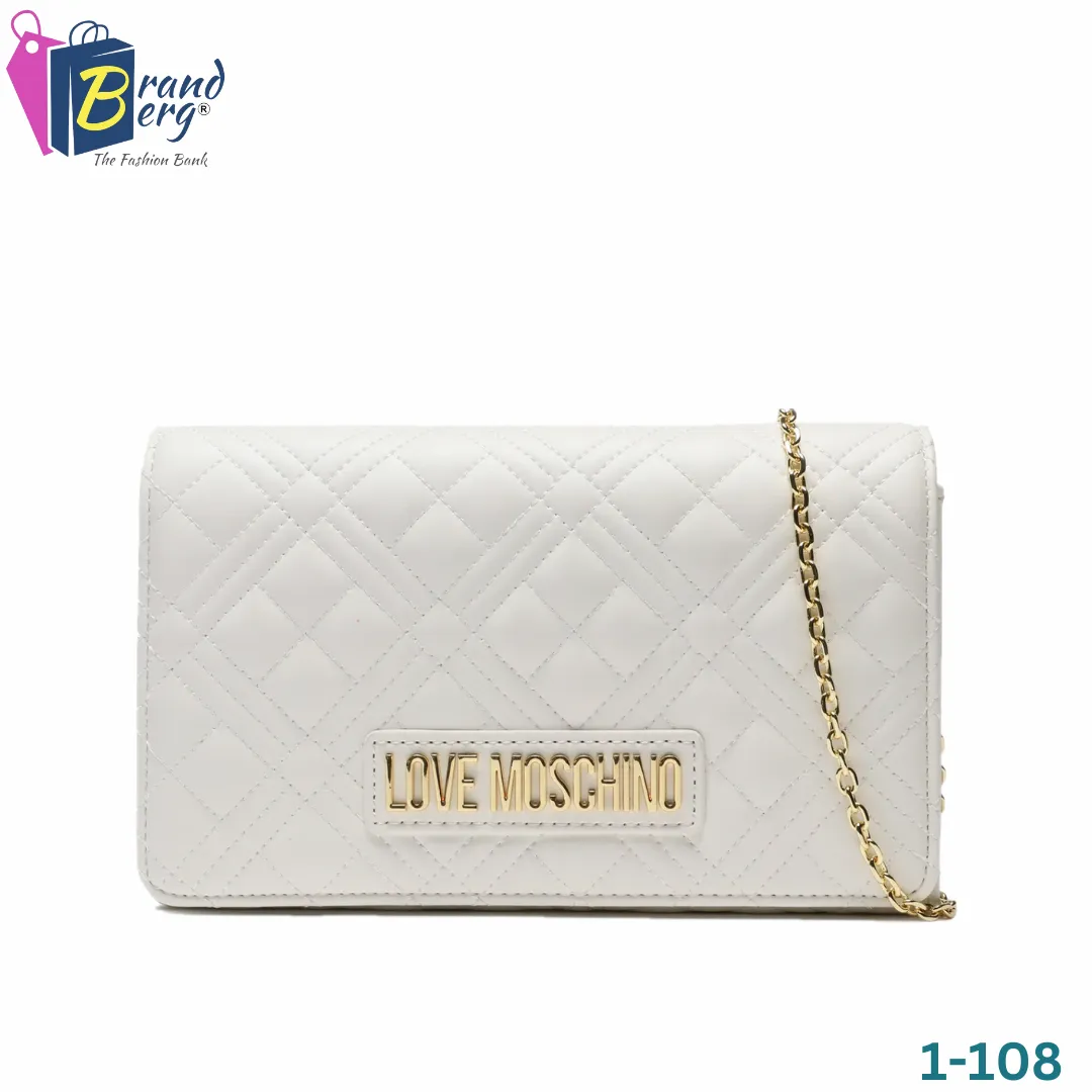 L.O.V.E M.O.S.C.H.I.N.O Quilted/Flap with Magnetic Snap Small ladies Handbag