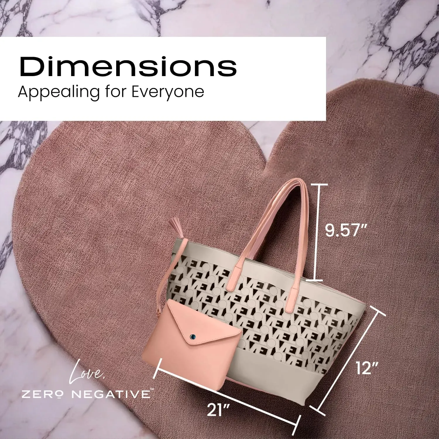 Love Tote | Designer Shoulder Bag | Large Totes for Women | Purses for Women | Vegan Leather Tote Bag | Removable Clutch