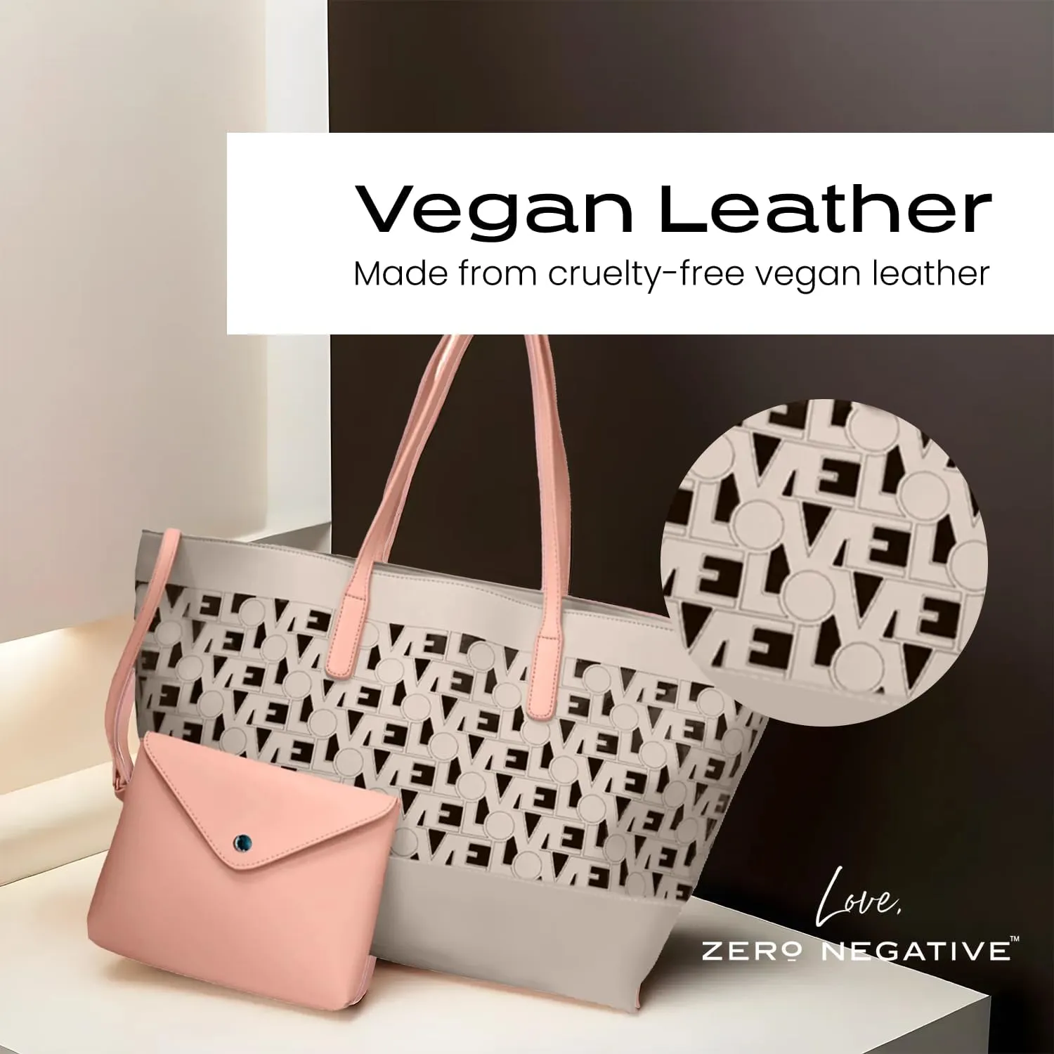 Love Tote | Designer Shoulder Bag | Large Totes for Women | Purses for Women | Vegan Leather Tote Bag | Removable Clutch