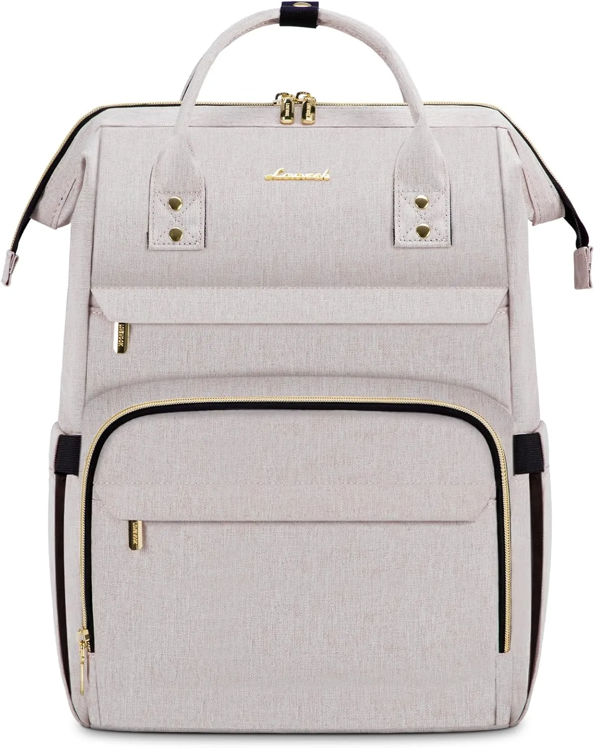 LOVEVOOK Laptop Backpack for Women,15.6 Inch Professional Womens Travel Backpack Purse Computer Laptop Bag Nurse Teacher Backpack,Waterproof College Work Bag Carry on Back Pack with USB Port,Off-white