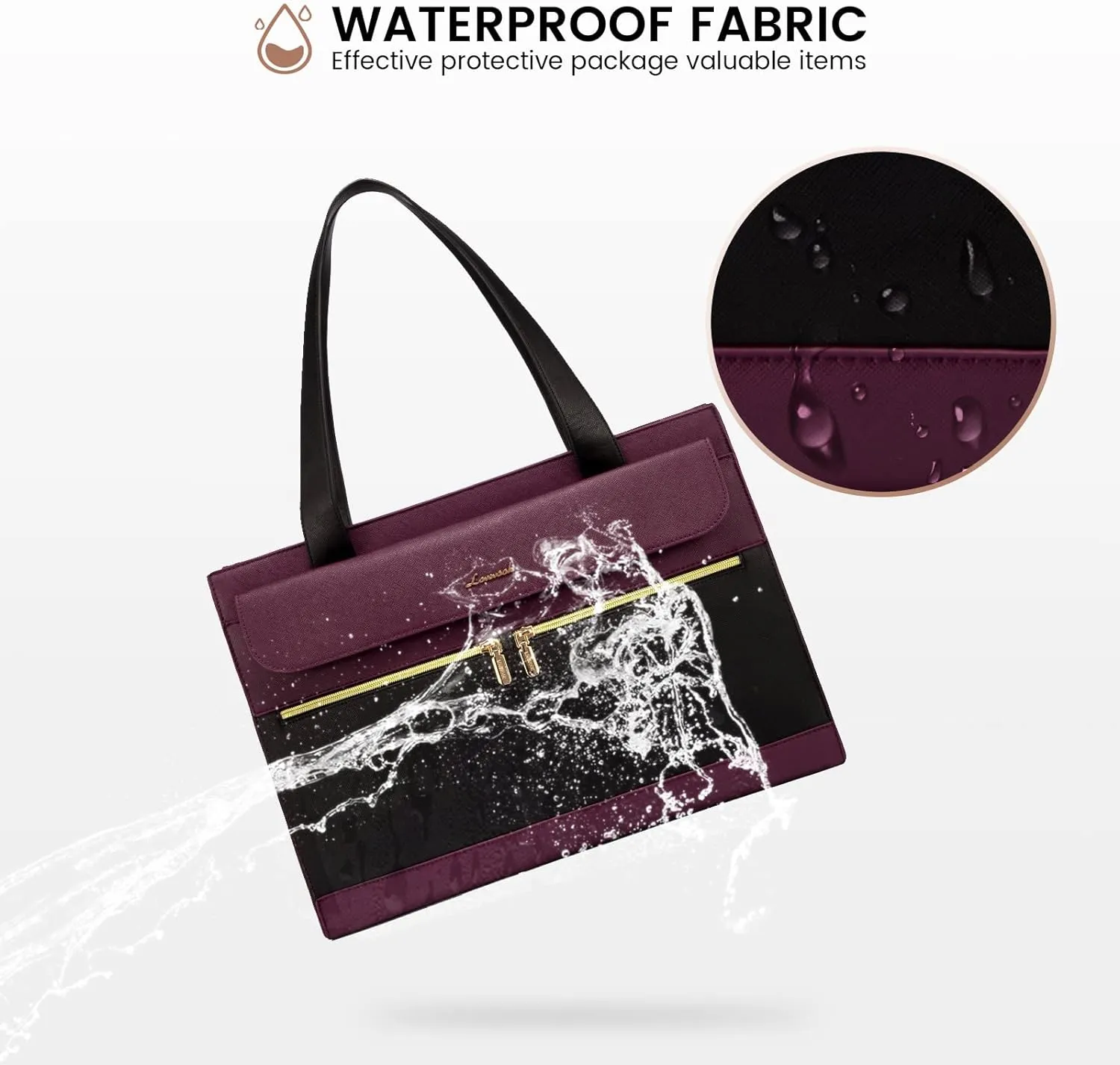 LOVEVOOK Laptop Bag for Women 15.6 Inch Tote Work Professional Leather Computer Briefcase Waterproof Handbag Shoulder Large Capacity Business Teacher Office Crossbody Purse