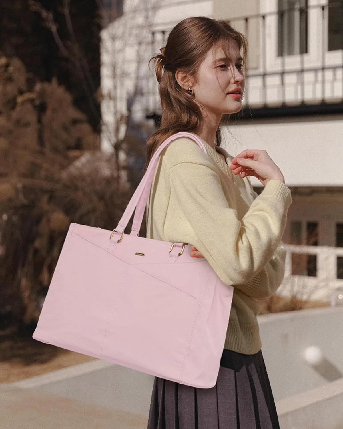 LOVEVOOK Laptop Tote Bag for Women Work, 15.6inch Work Teacher Tote Bag, Large Capacity Computer Briefcase Bags Shoulder Bag for Office Travel