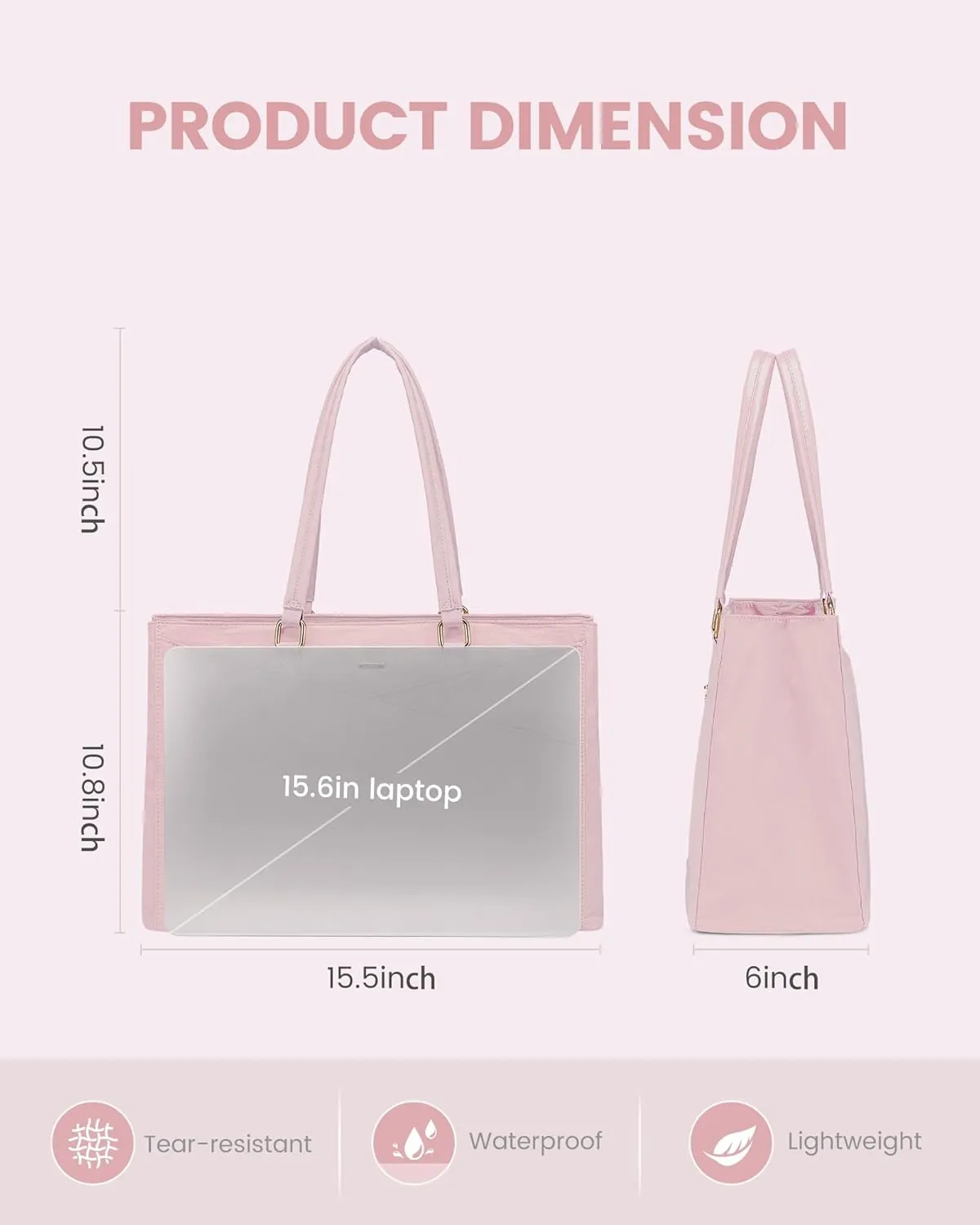 LOVEVOOK Laptop Tote Bag for Women Work, 15.6inch Work Teacher Tote Bag, Large Capacity Computer Briefcase Bags Shoulder Bag for Office Travel