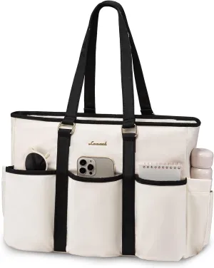 LOVEVOOK Work Tote - Women's 15.6 Inch Laptop Bag for Work, Travel, College & Daily Use - Multi Pocket Professional Computer Bag