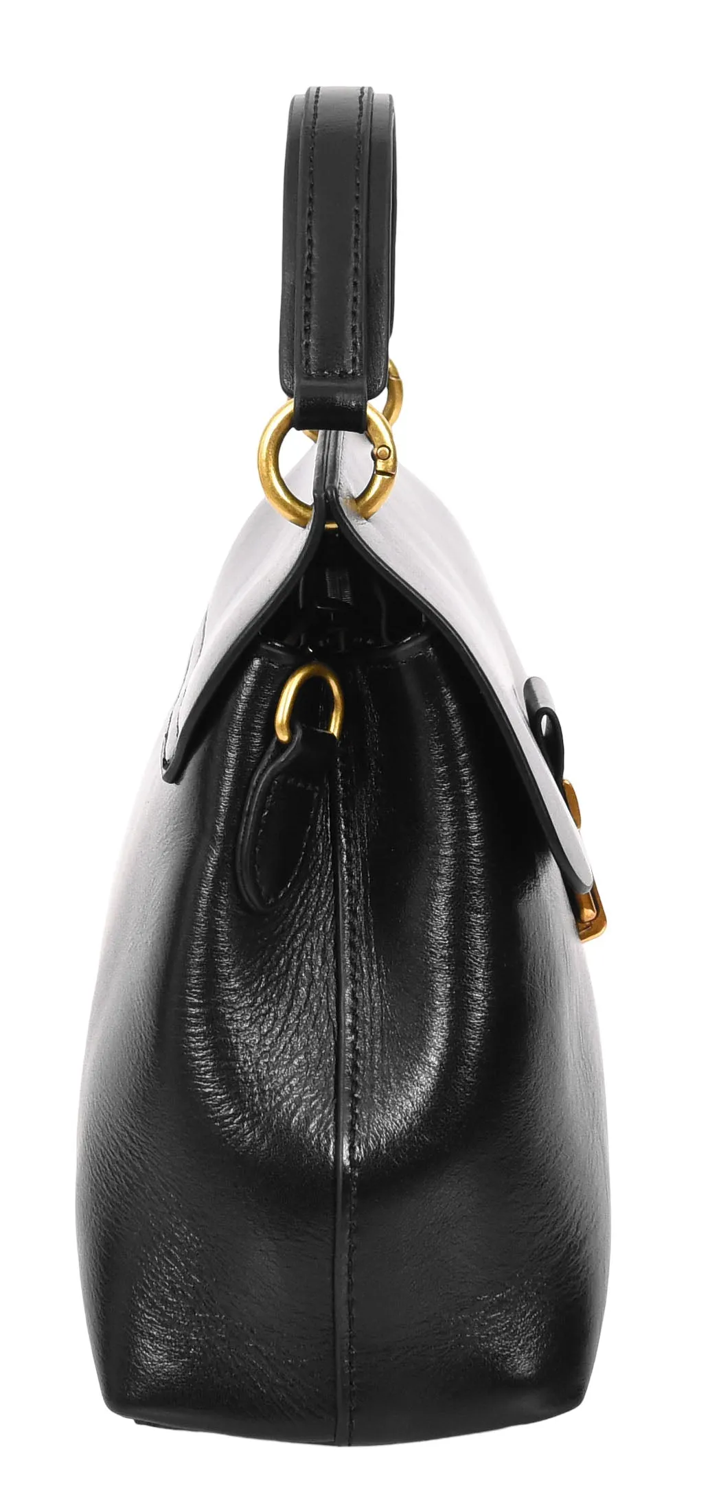 Lucena Women's Small Real Leather Shoulder Handbag Black