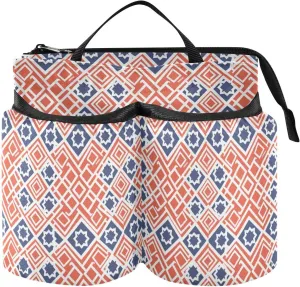 Luggage Cup Holder Travel Multifunctional Flat Geometric Dice Orange Blue Attachment Cup Holder Two Cup Holder for Flight Attendants Businessmen Travelers