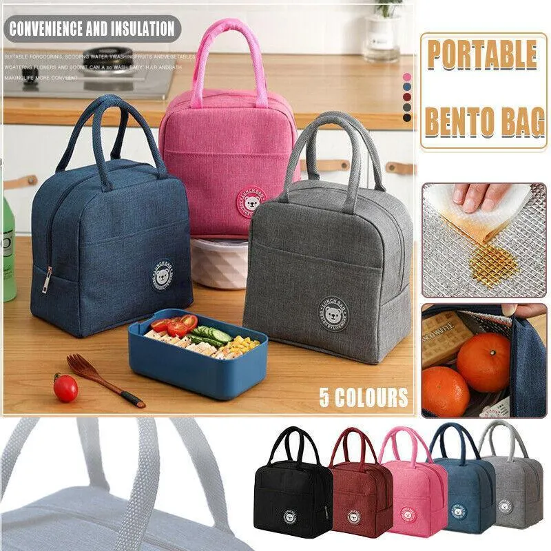 Lunch Bag Insulated Thermal Bag Carry Tote 5Styles 1PC
