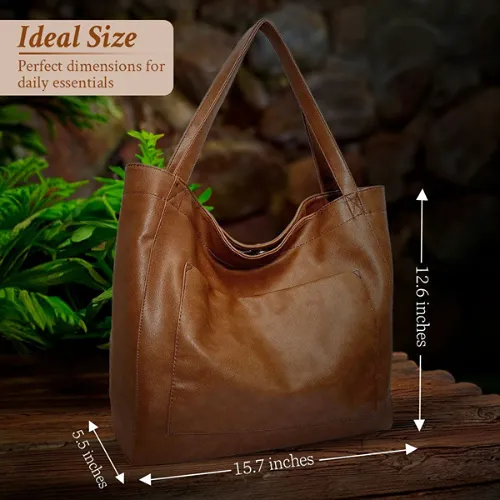 Lyrenza’s Evening Ember | Handcrafted Leather Shoulder Tote