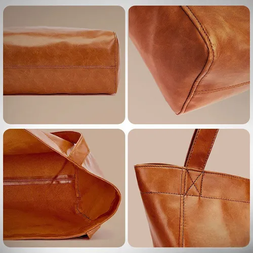 Lyrenza’s Evening Ember | Handcrafted Leather Shoulder Tote