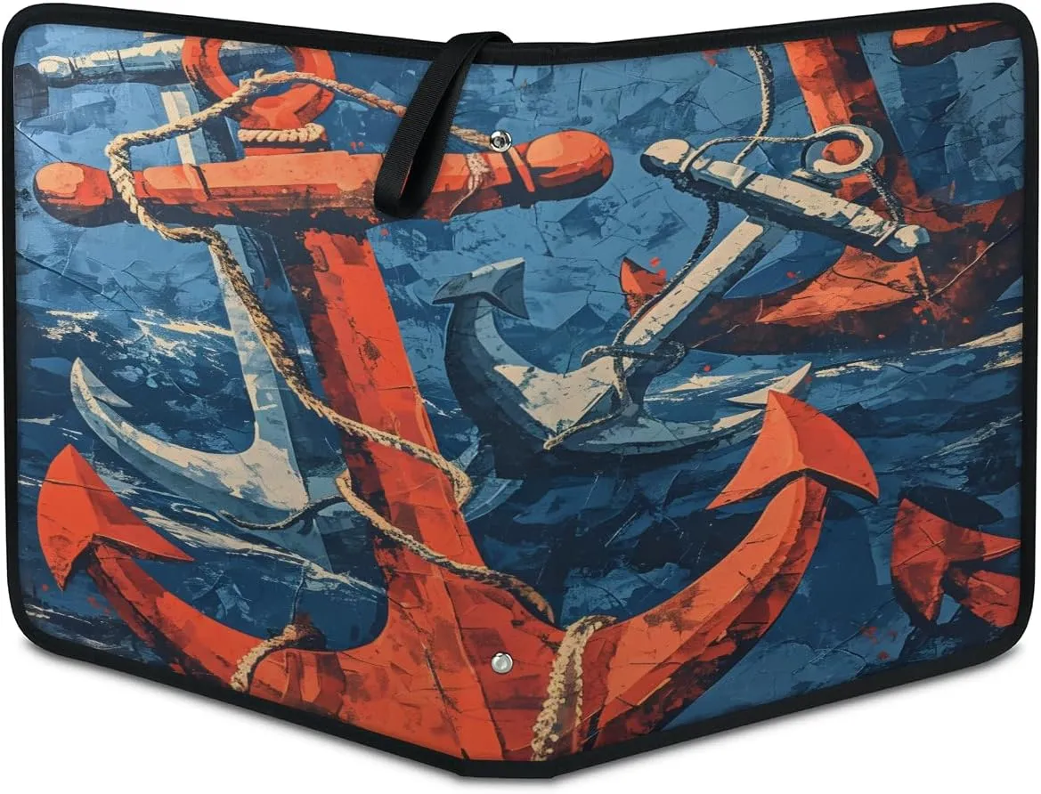 Marine Anchors 3 Ring Trading Zipper Binder Strap, Trading Card Binder 4 Pocket, 400 Pockets Card Holder with 50 Removable Sleeves for Game Cards