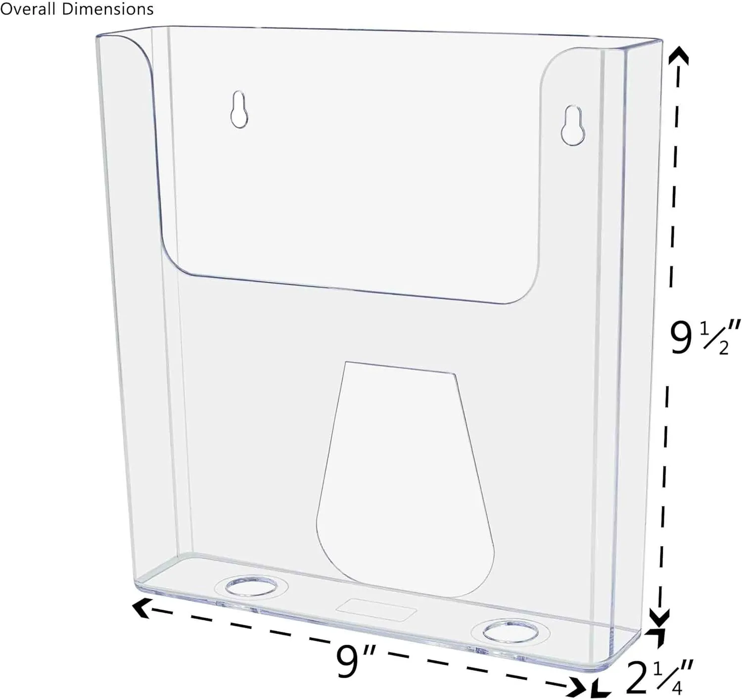 Marketing Holders 4 Pack 8.5" Wide Brochure Magazine Holder Clear Acrylic Single Pocket Catalog Display Rack with Hanging Hardware