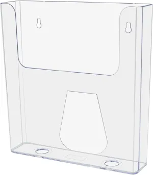 Marketing Holders 4 Pack 8.5" Wide Brochure Magazine Holder Clear Acrylic Single Pocket Catalog Display Rack with Hanging Hardware