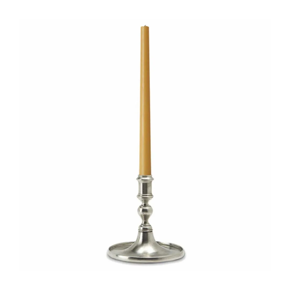Match Pewter Round Based Candlestick