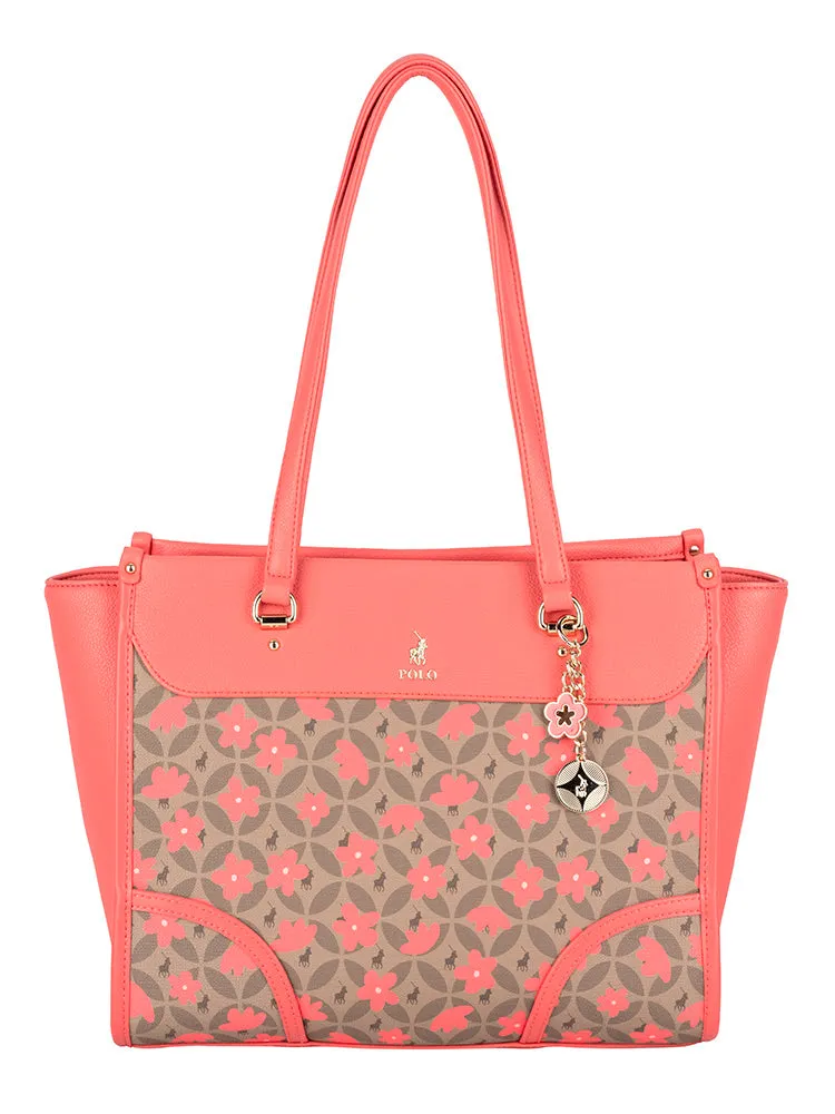 Meadow Tote Bag - Coral