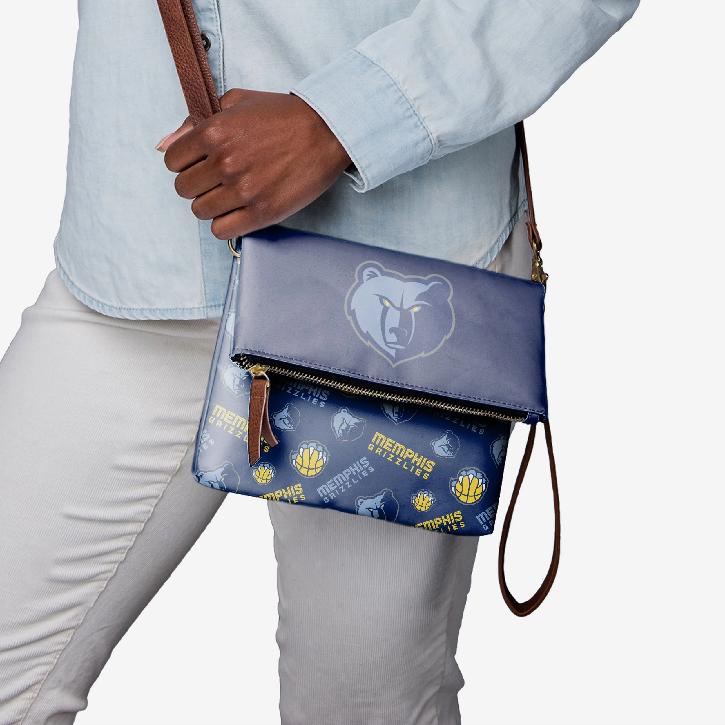 Memphis Grizzlies Printed Collection Foldover Tote Bag
