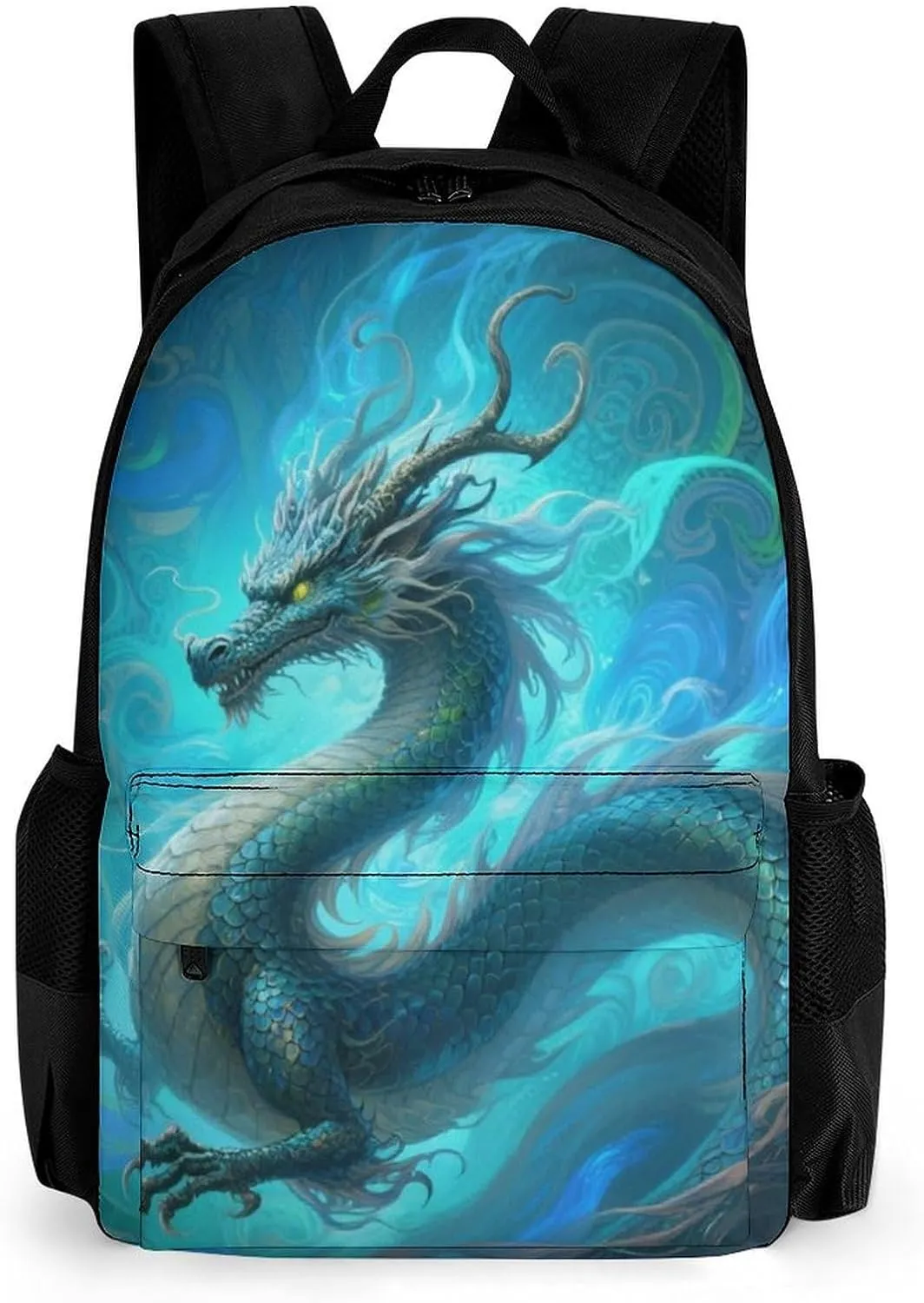 Men Women Lightweight Chinese Dragons Art Backpack Large Capacity Bookbag With Smooth Zippers for Gym Business Running