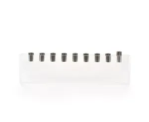 Menorah, Clear Lucite with Silver Color Adapters