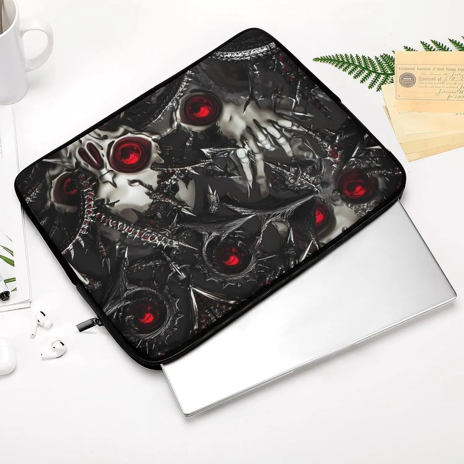 Metal Skull Death Thorns Fashion Laptop Sleeve Bag Computer Carrying Case for Business Office Travel