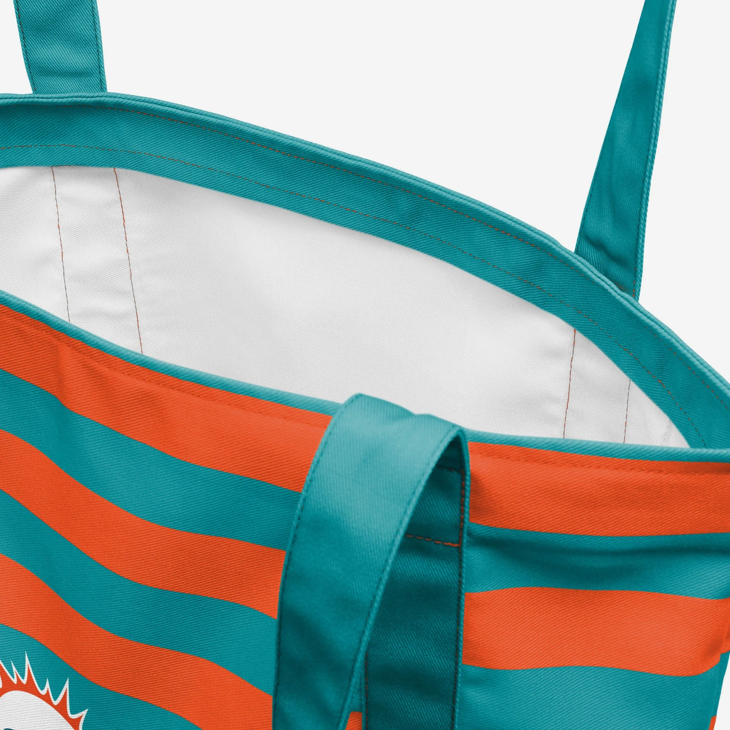 Miami Dolphins Team Stripe Canvas Tote Bag